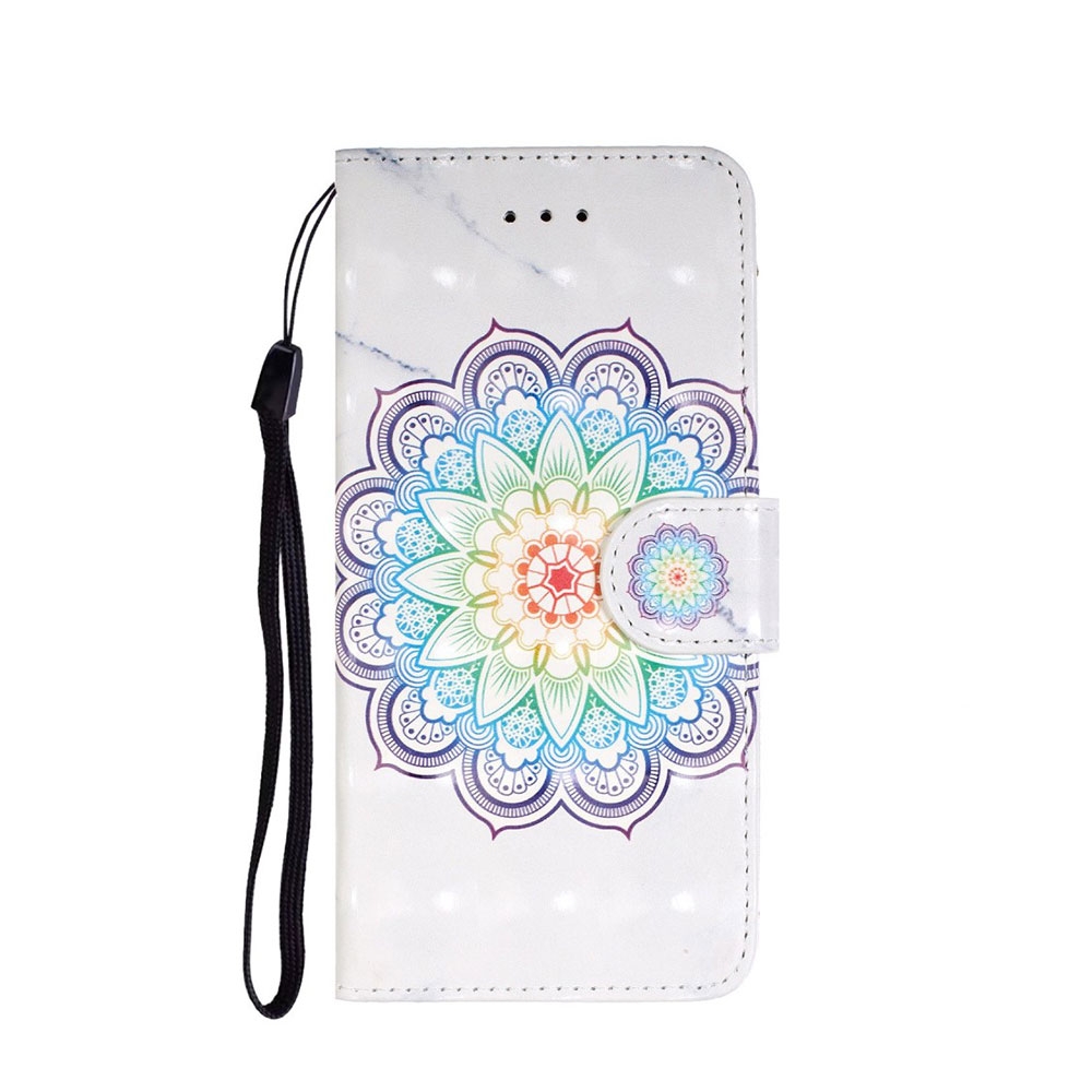 Xiaomi Redmi Note 7 Leder Tasche Wallet Mandala Flower - Bunt (Glanz)