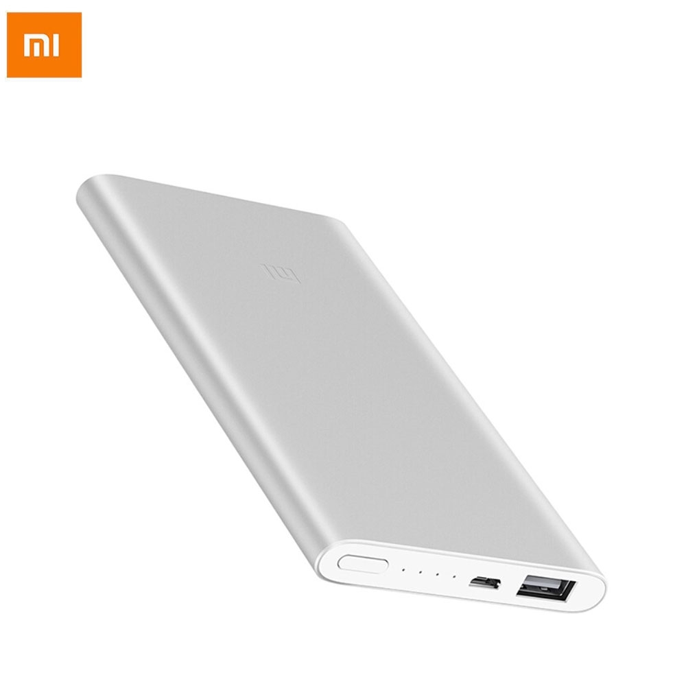 5000mAh Alu USB Power Bank Ladegerät Ultra Slim 9.9mm - Silber