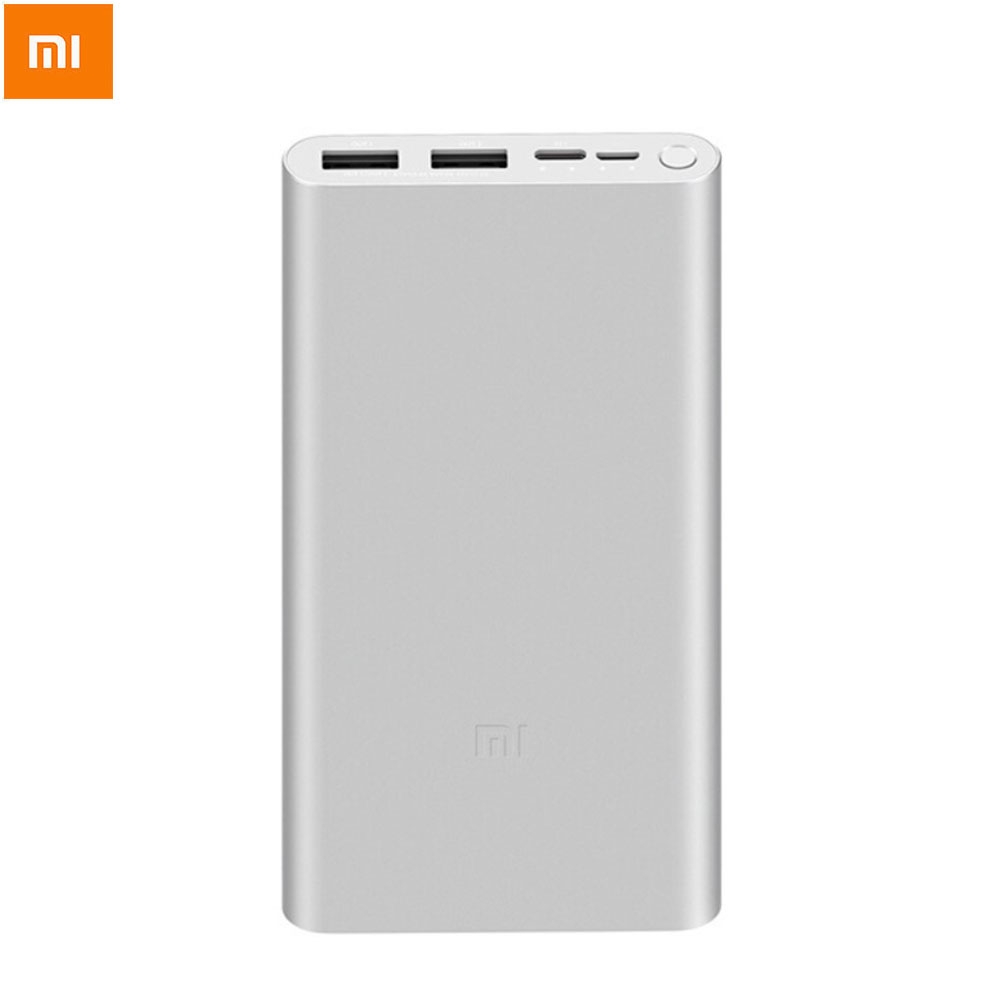 10000mAh Aluminium USB / USB C Power Bank Ladegerät (2.1A) - Silber