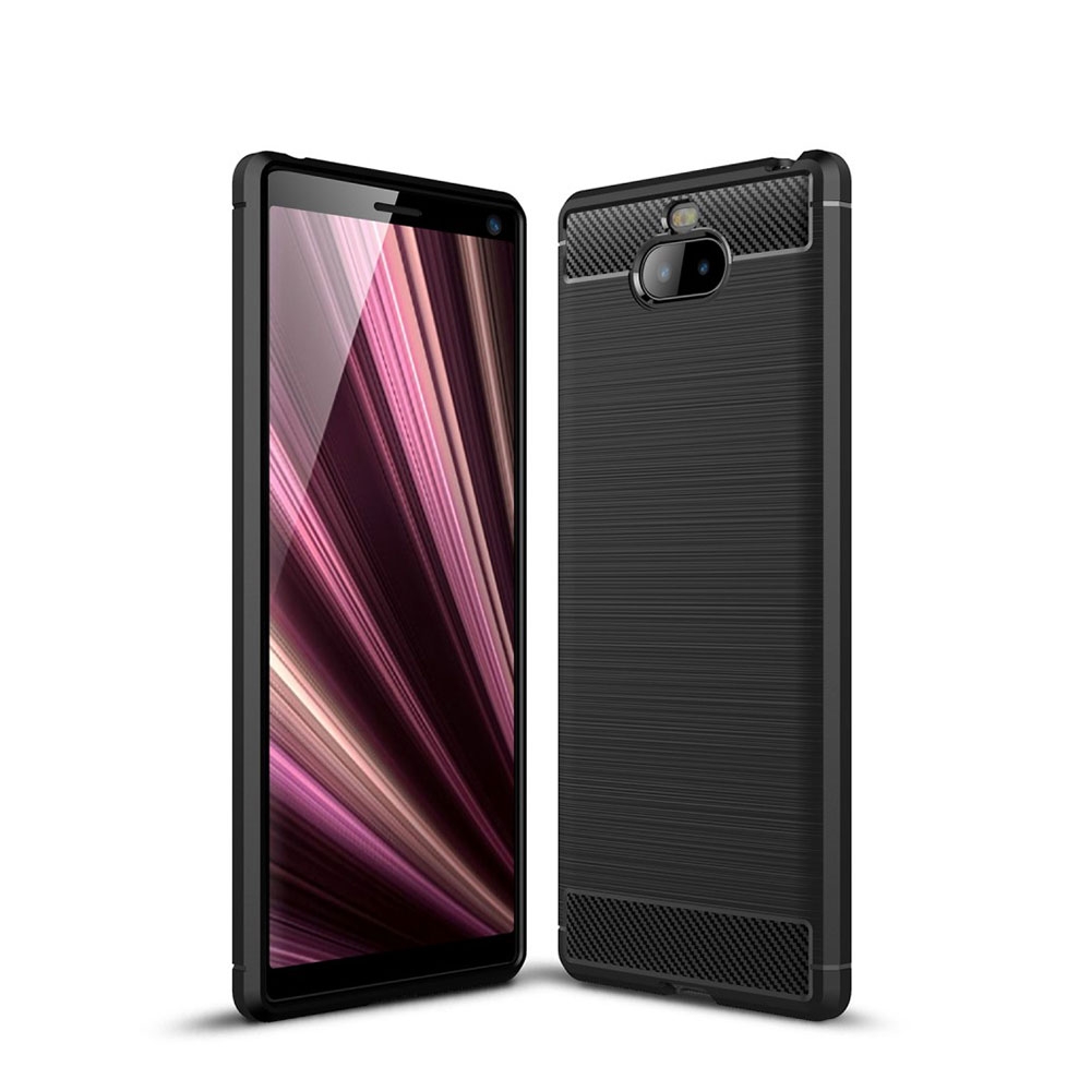 Image of Sony Xperia 10 Gummi Case Schutzhülle Carbon Look - Schwarz bei Apfelkiste.ch