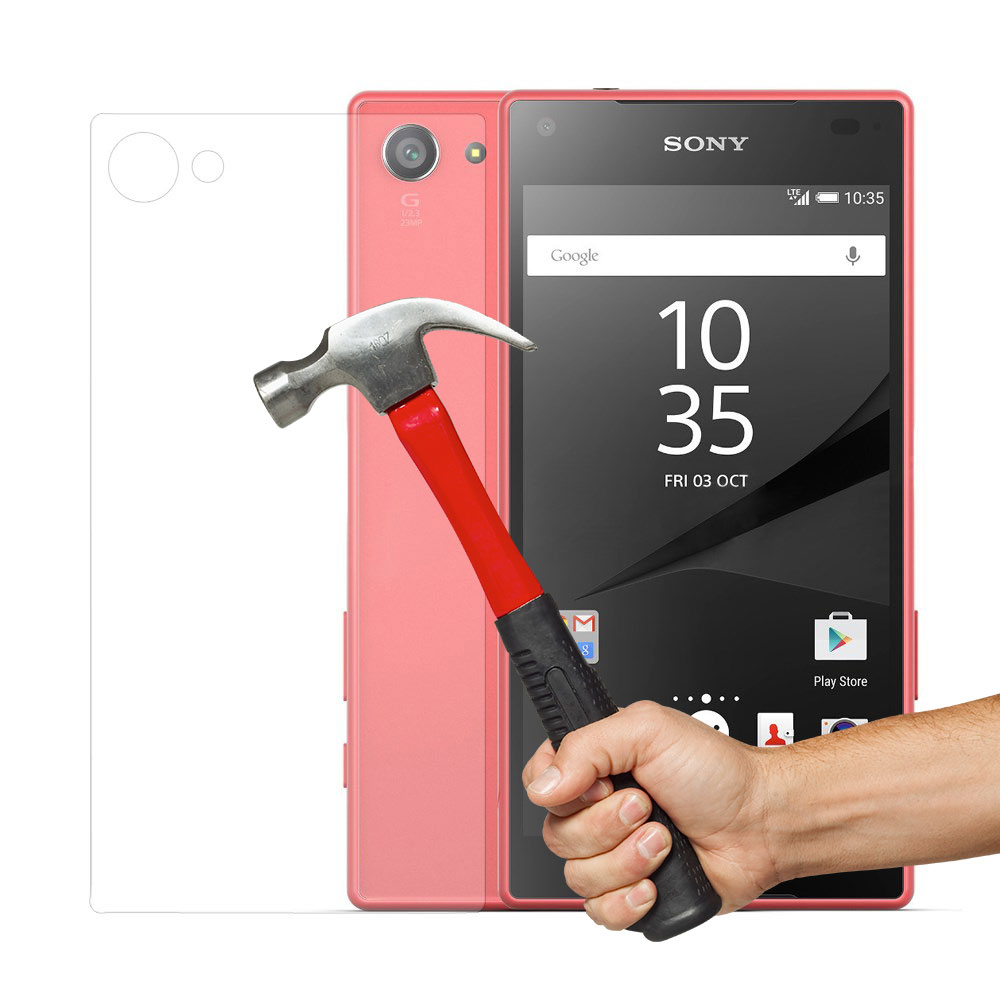 Sony Xperia Z5 Compact Explosionsgeschützte Panzer Glas Backcover Schutzfolie 0.3 mm