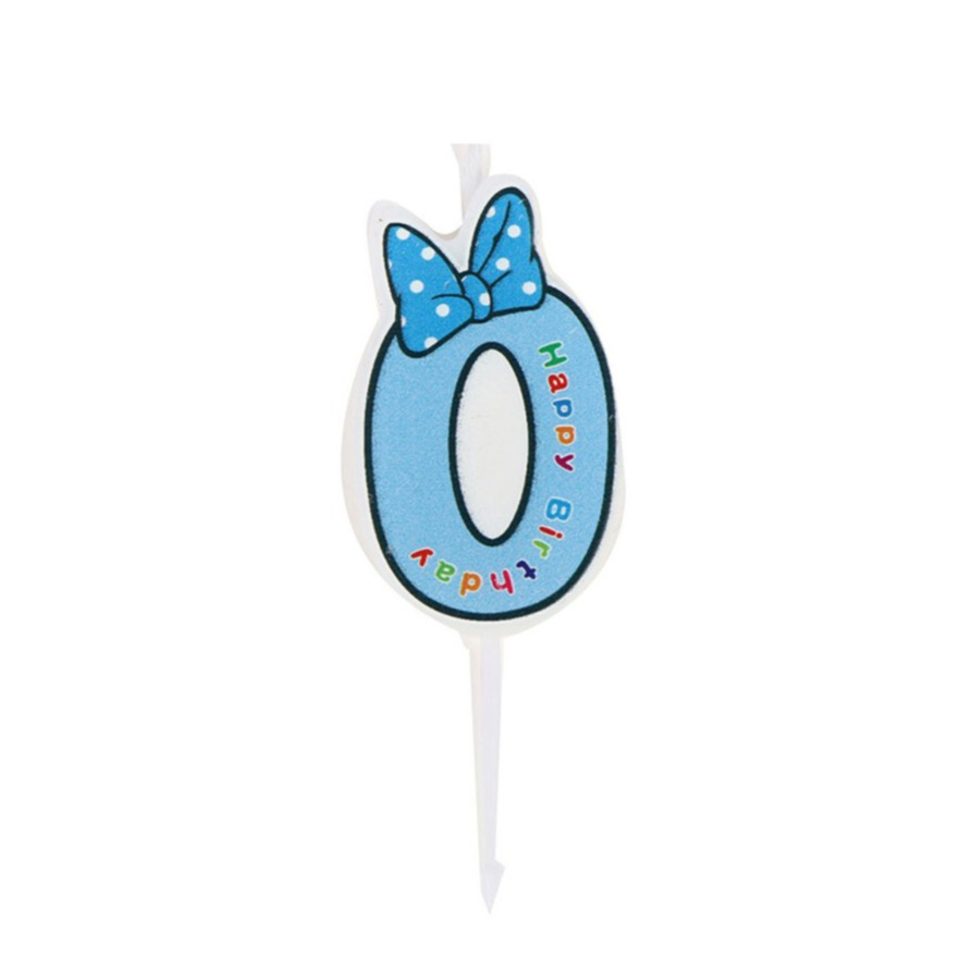 Image of Zahlen Geburtstags Kerze Kuchenstecker Happy Birthday Deko für Torten / Kuchen - Zahl 0 / Blau bei Apfelkiste.ch