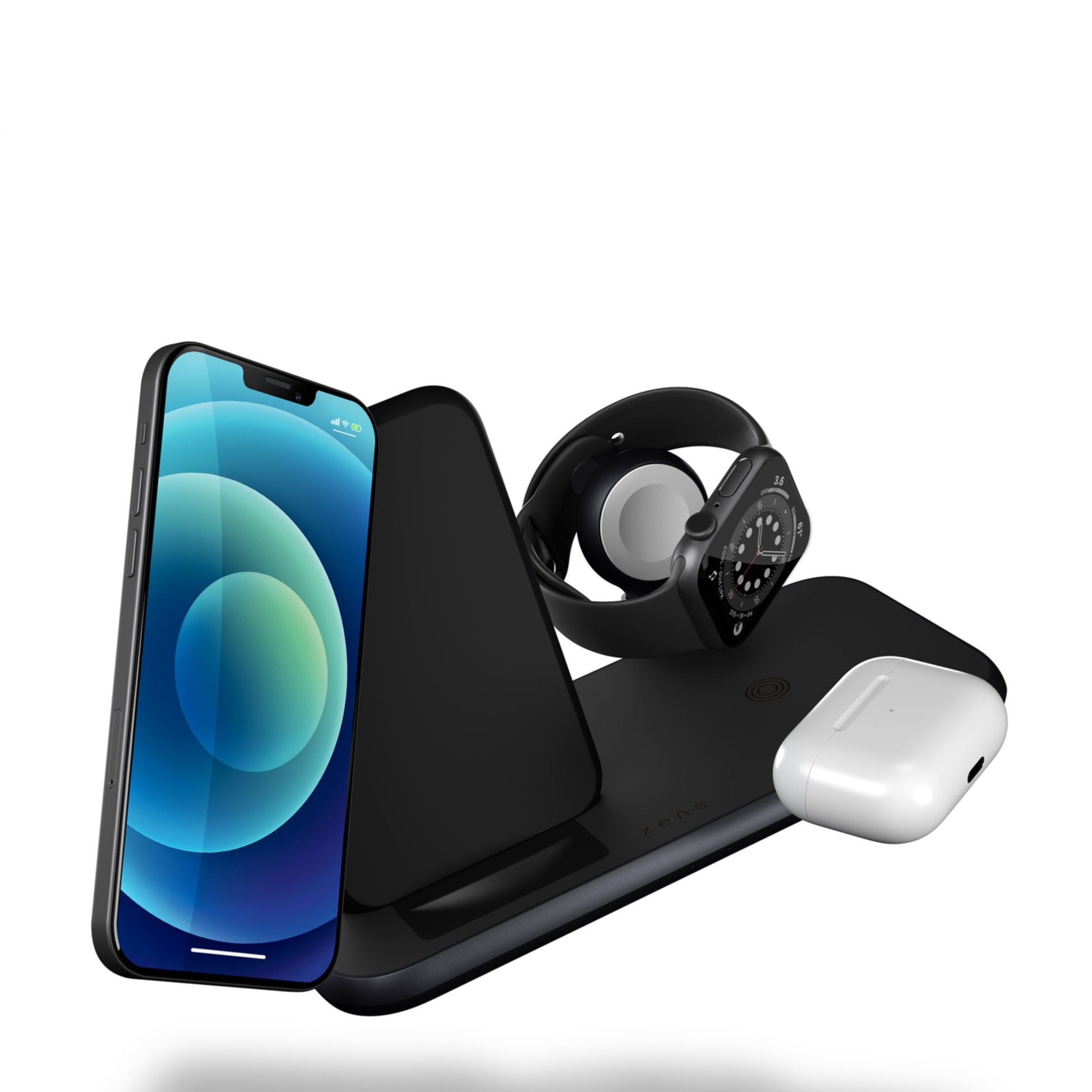 Image of Zens - (20W) 4in1 Qi Wireless Charge + Apple Watch MFi Ladegerät Hub Power Delivery (ZEDC15B/00) + 45W USB C Adapter - Schwarz bei Apfelkiste.ch