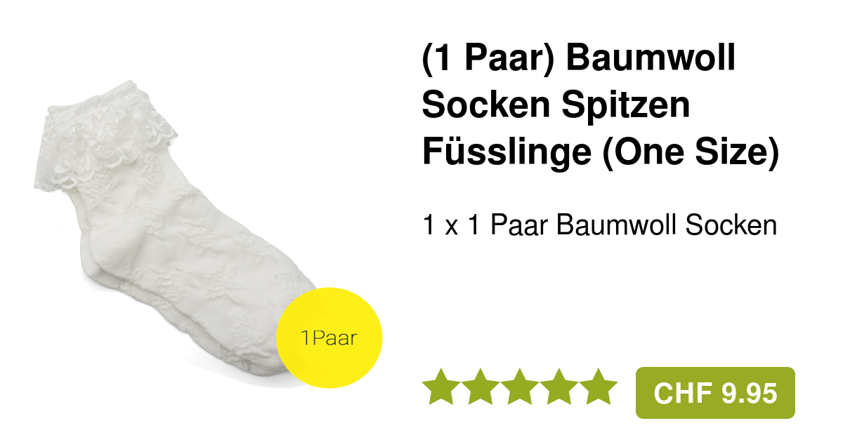 (1 Paar) Baumwoll Socken Spitzen Füsslinge Spitze