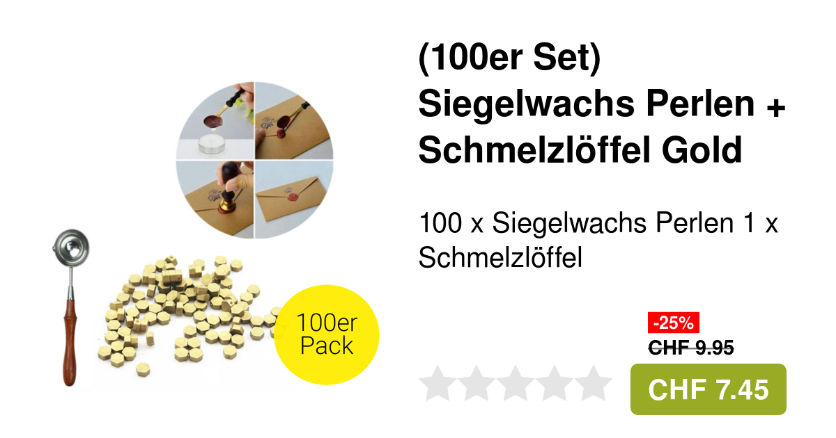 Wachs Siegel Set Mit 300 Perlen - Inkl. Wärmer, Löffel & Kerzen Für Einladungen & Briefe