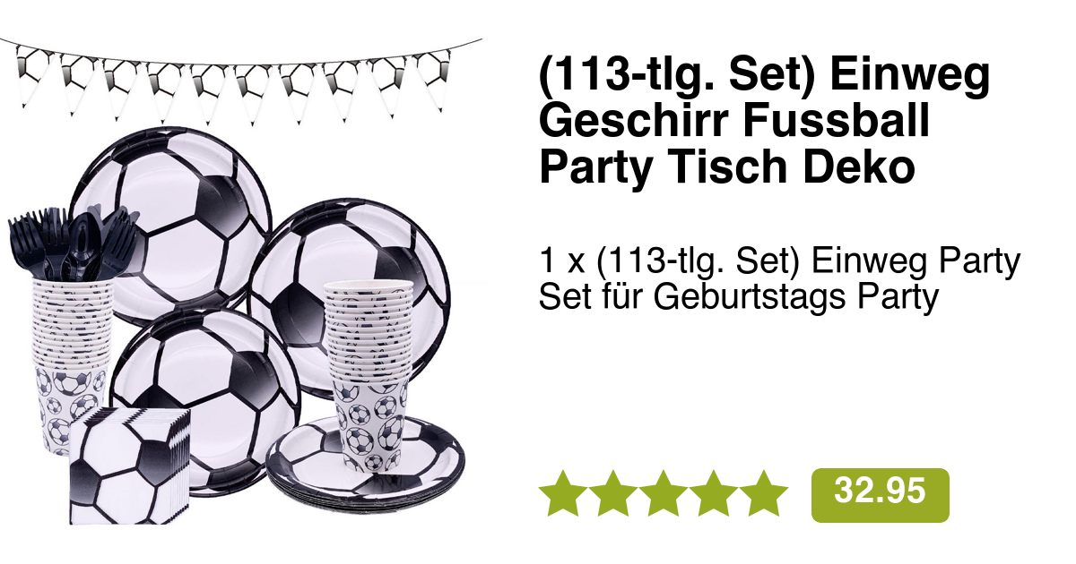 100 Fußball-Servietten – 33x33 Cm, 5 Designs, 2-lagig | Für Partys, Geburtstage & Spieltage, Saugstark & Bunt