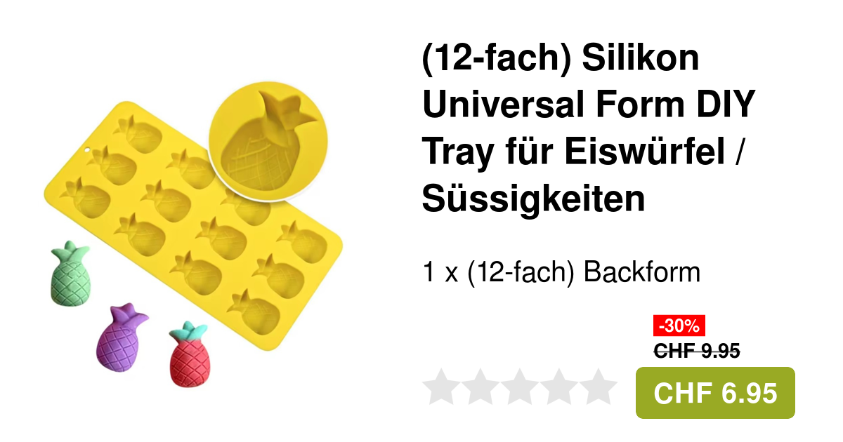 (12-fach) Silikon Backform 3D Eiswürfel Form Ananas (12-fach) Silikon Backform 3D Eiswürfel Form Ananas