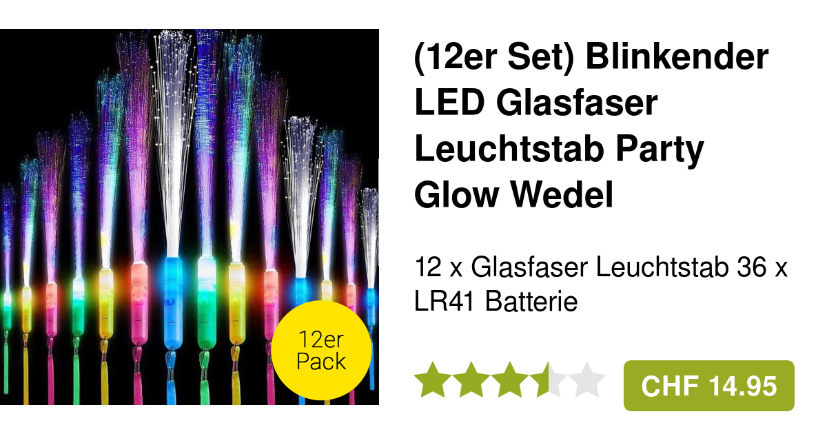 12 LED Leuchtstäbe Mit Blink-Funktion - Buntes Partyzubehör Für Kinder & Erwachsene