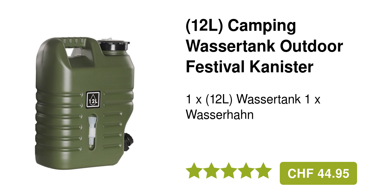 12L Camping Wasserkanister - Lebensmittelecht & Outdoor-tauglich Mit Praktischem Hahn