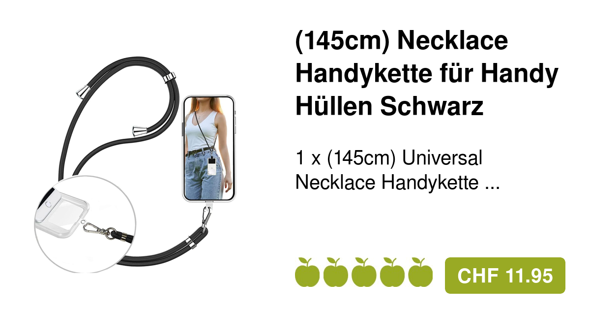 Universal Necklace Handykette für Hüllen Schwarz