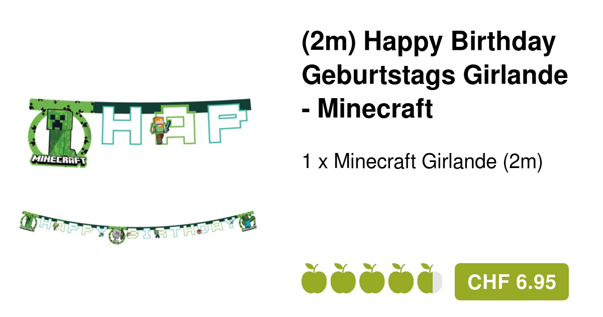 Minecraft Partydeko set Luftballons Tortendeko Geburtstag Girlande