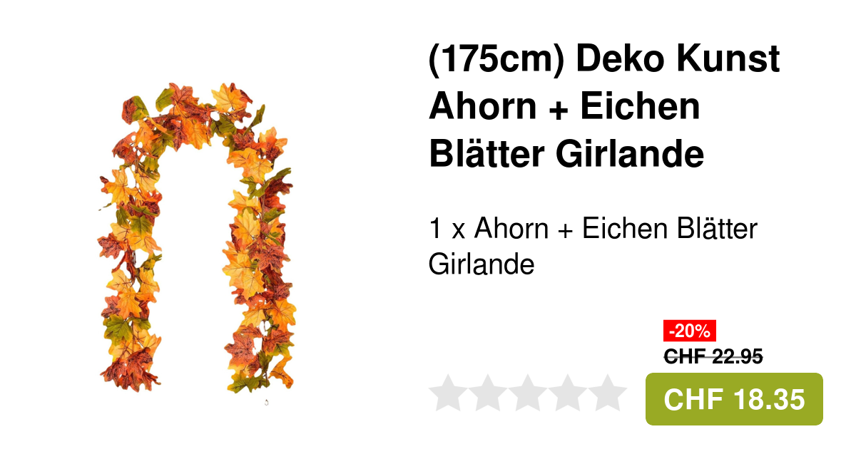 175cm Halloween Girlande Mit Roten Rosen & Ahorn - Herbstdeko Für Tür & Wohnung