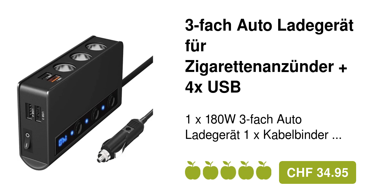 1.5A 5V Autoladegerät Zigarettenanzünder Steckdose Splitter Fahrzeug USB  Netzteil