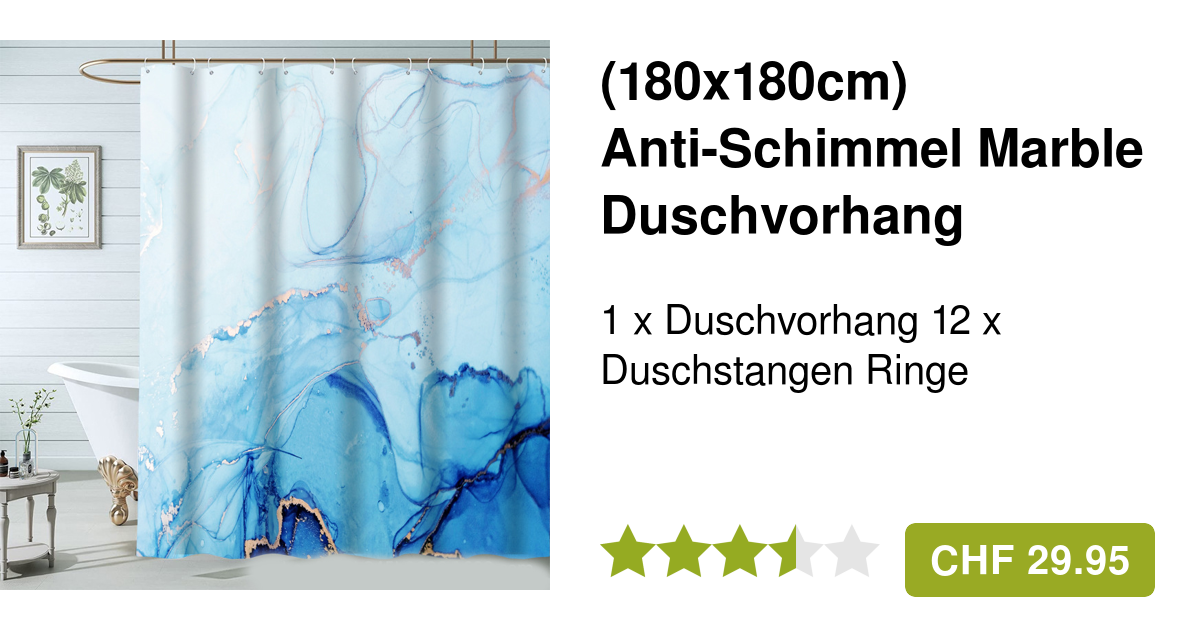 VBYEBNDB 3D Weihnachts Duschvorhang - Wasserdicht & Schimmelfest 180x180cm