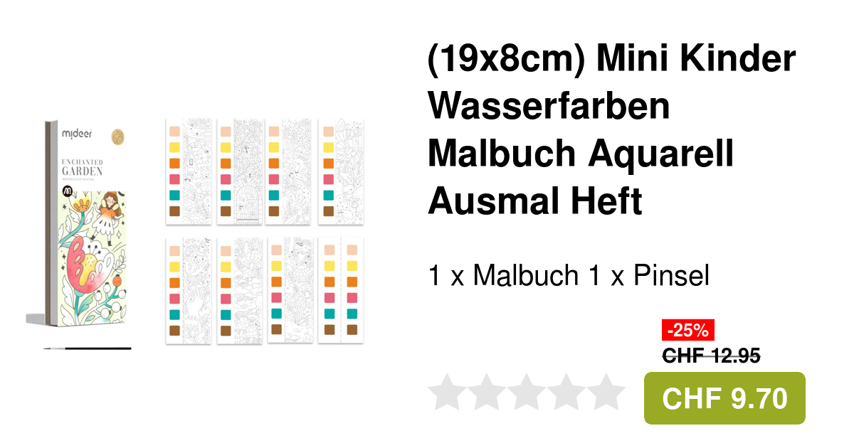 Aquarell Malbuch Für Erwachsene - Mit 12 Wasserfarben & Pinsel Set