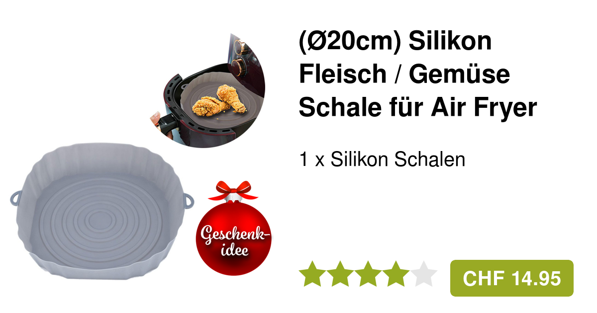 ROMISBABA Air Fryer Silikon Schale - Hitzebeständige Antihaft Form Gelb