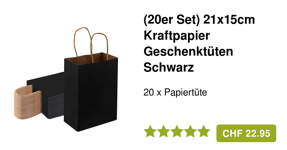 BESCOST Papiertüten, 30 Stück Geschenktüten, Kraftpapiertüten Mit