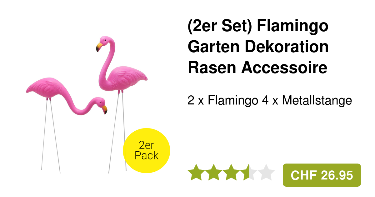 2er Set Flamingo Garten Dekoration Rasen Accessoire