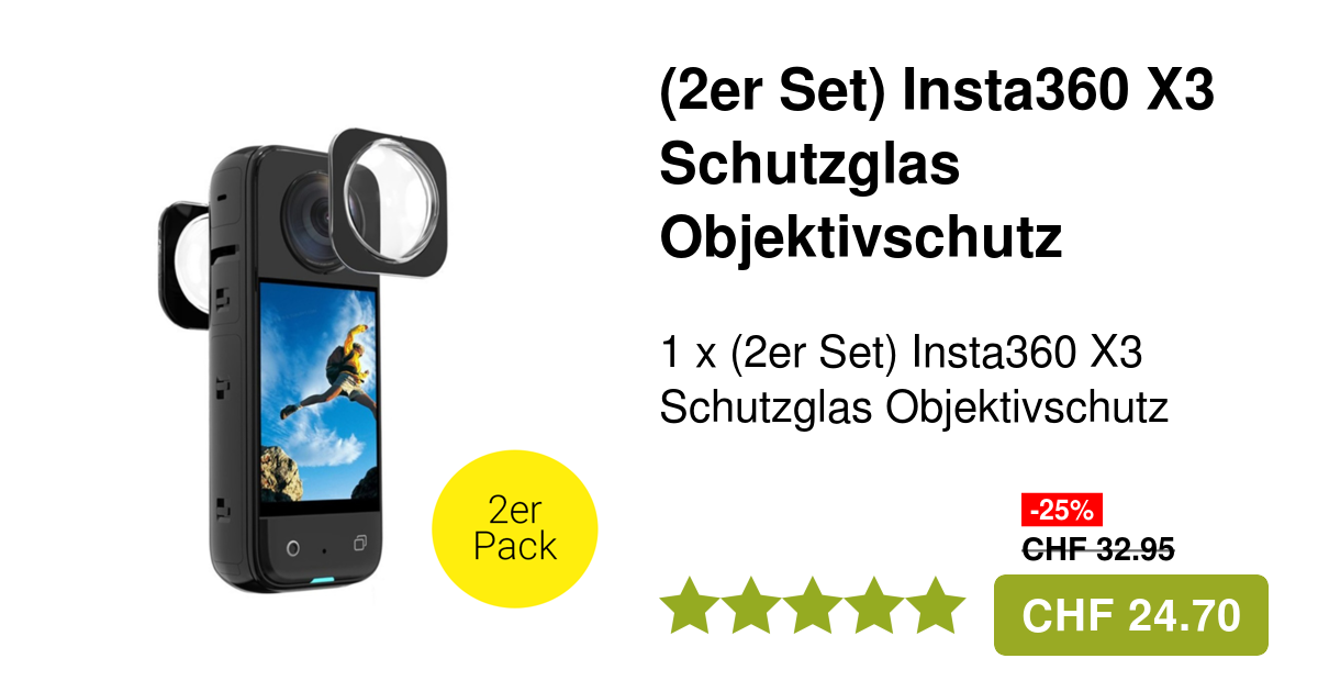 K&F Objektivschutz Für Insta360 X5 - Ultraharte 9H Panzerglas Abdeckung Mit Automatischer Erkennung