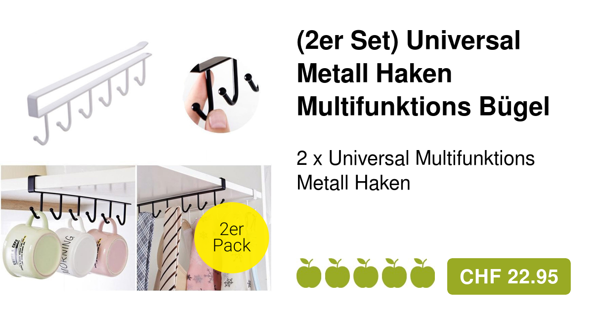 4er Set Multifunktions Kleiderbügel Mintgrün - Für Krawatten, Gürtel & Schals