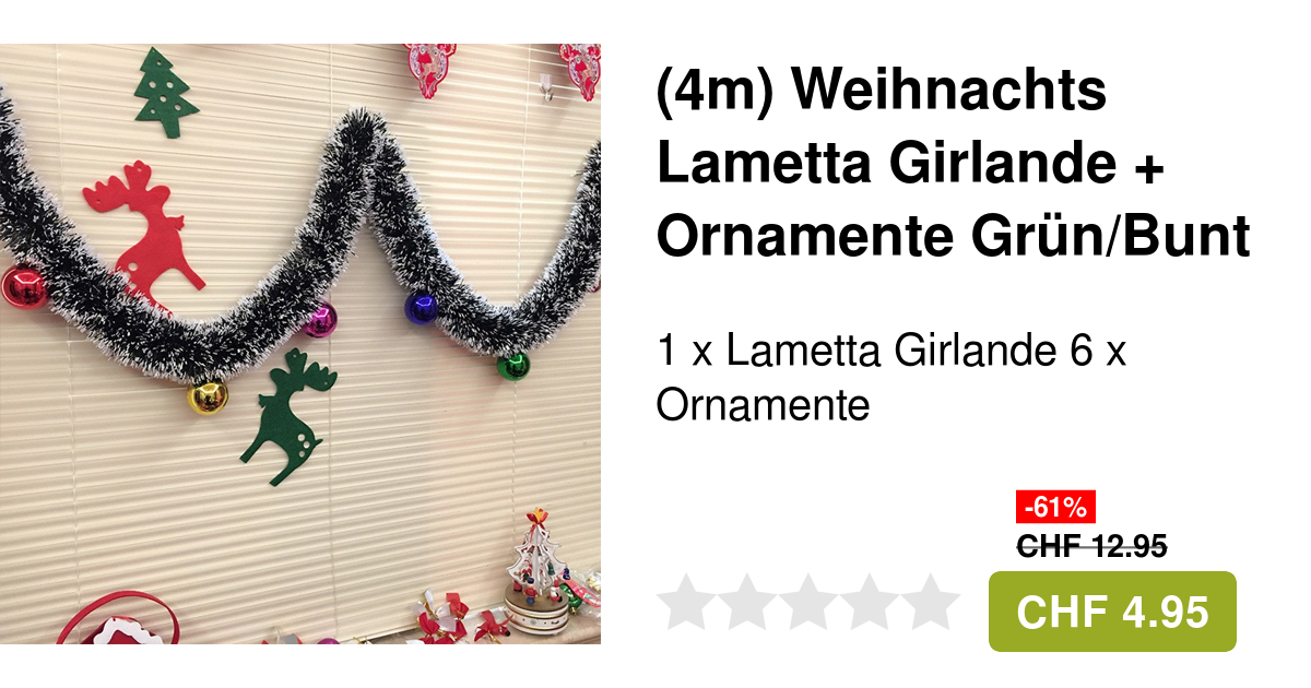YUNSHANGHT Weihnachts Lametta Girlande 4 Rollen - Glitzerband Für Baumdekoration