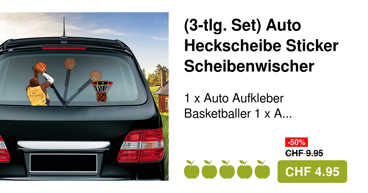 3-tlg. Set) Auto Heckscheibe Sticker Scheibenwischer