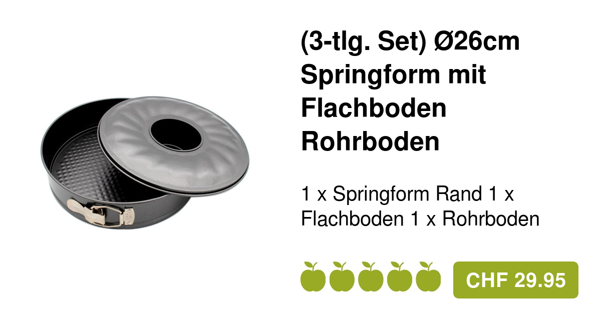 Ø26cm Kuchen Springform mit Flachboden / Rohrboden