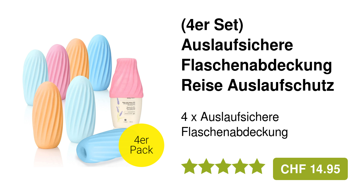 6x Auslaufsichere Silikon Hüllen Für Reiseflaschen - Dehnbare Flaschenschützer