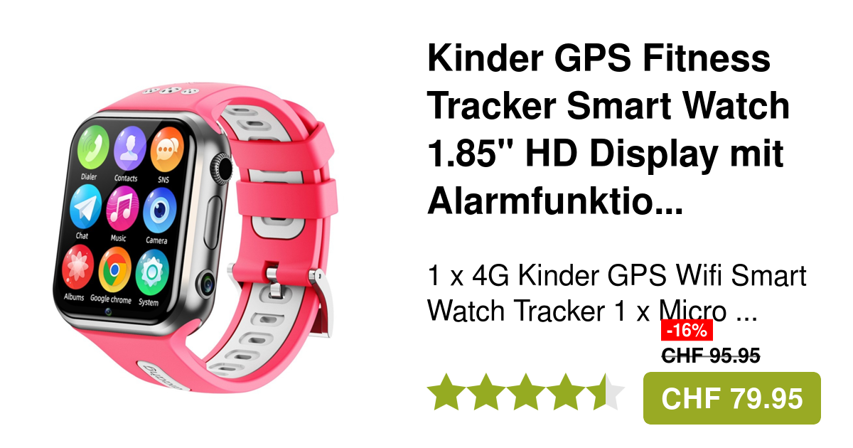 4G Kinder GPS Wifi Smartwatch Tracker (2023) Pink