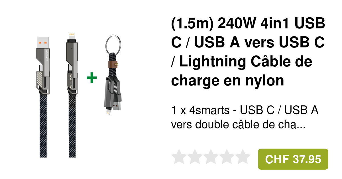 Adaptateur USB C Femelle Vers USB A Mâle, Convertisseur De Câble De Chargeur De Type C Gris, Paquet De 3 | Leroy Merlin