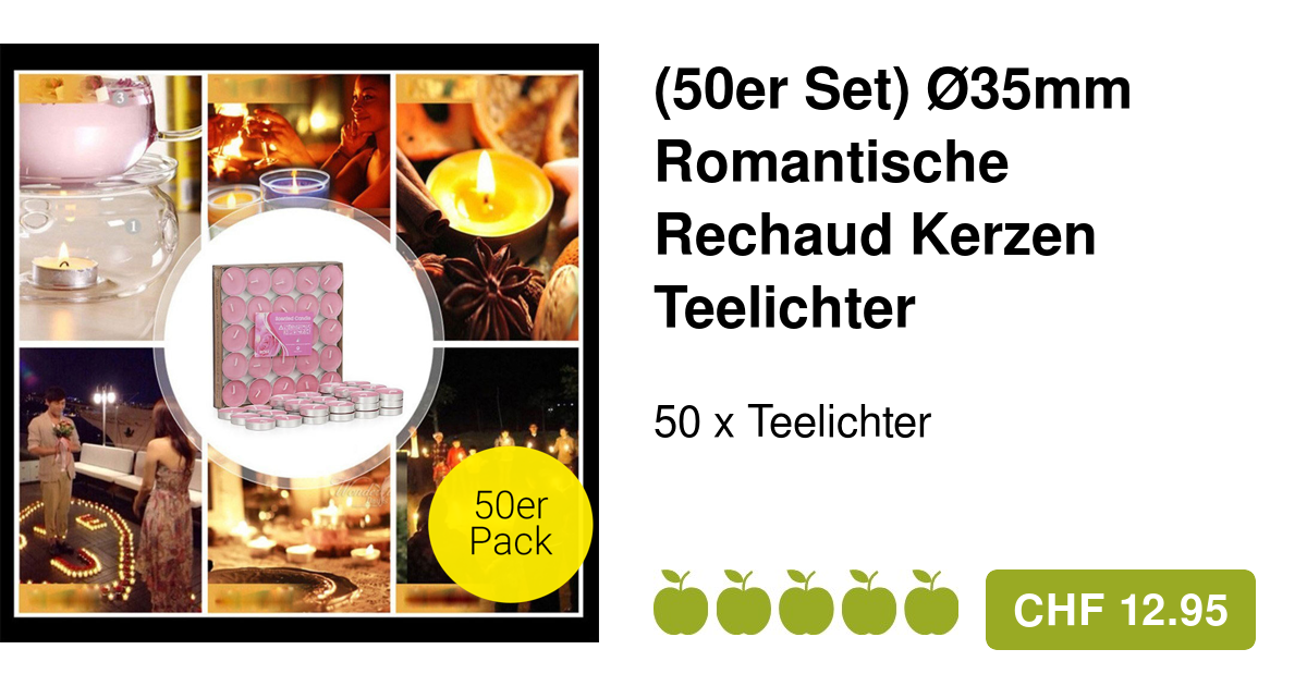 50 Stück Herz Teelichter - Romantische Kerzen Für Valentinstag & Partys