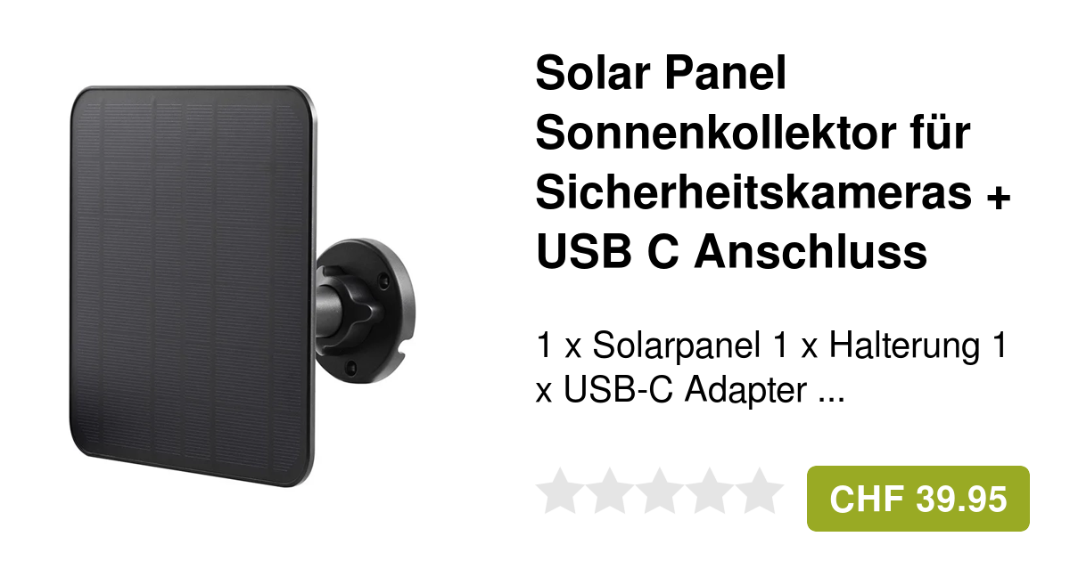 Sumsoctober 6W Solarpanel Für Kamera - Outdoor Solar Ladegerät Mit 5m Kabel