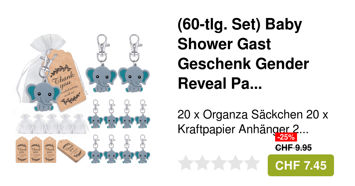 60tlg. Set Baby Shower Gast Geschenk