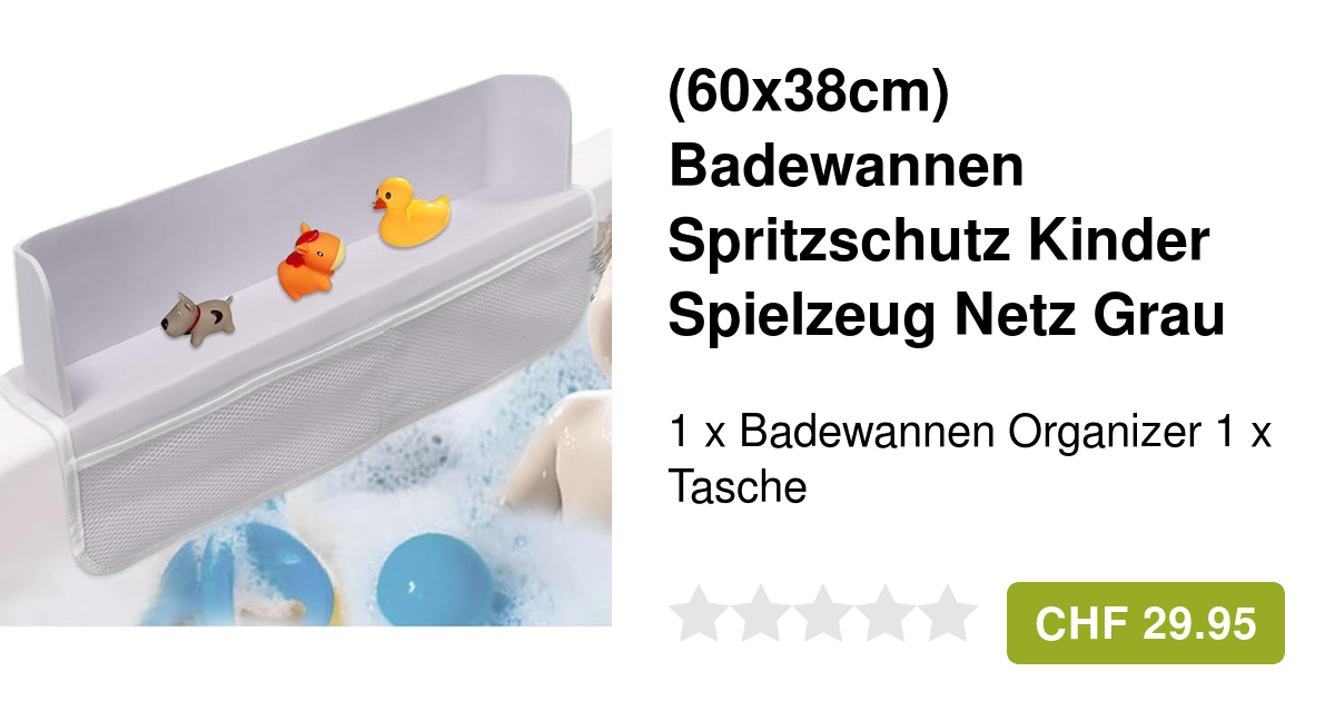 Badewannen Spritzschutz Für Kinder - Mit Saugnäpfen & Spielzeug Halter