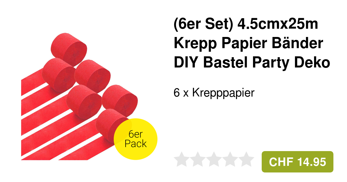 MAQIHAN Krepppapier Set 6 Farben - 492ft Party Luftschlangen Für Deko