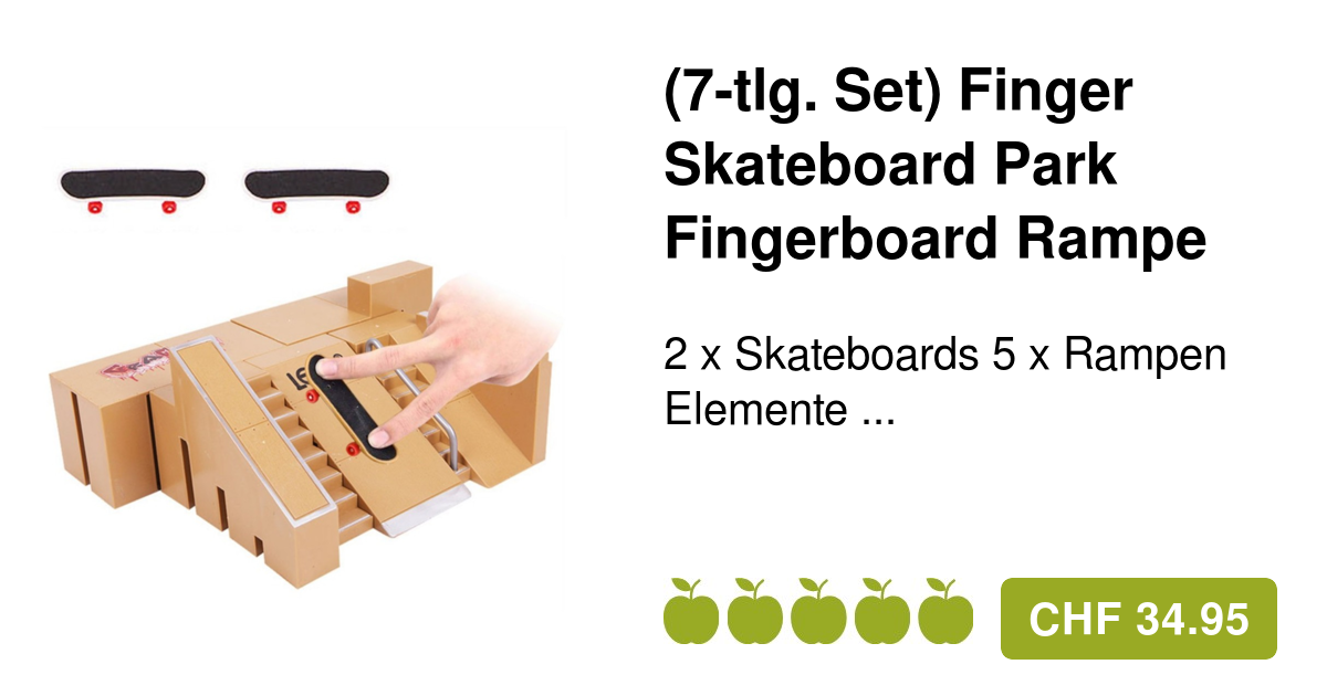 (7tlg. Set) Finger Skateboard Park Fingerboard