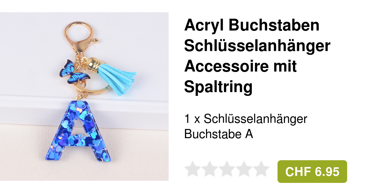 Schlüsselanhänger Mit Buchstaben - Personalisierter Anhänger Mit Schmetterling