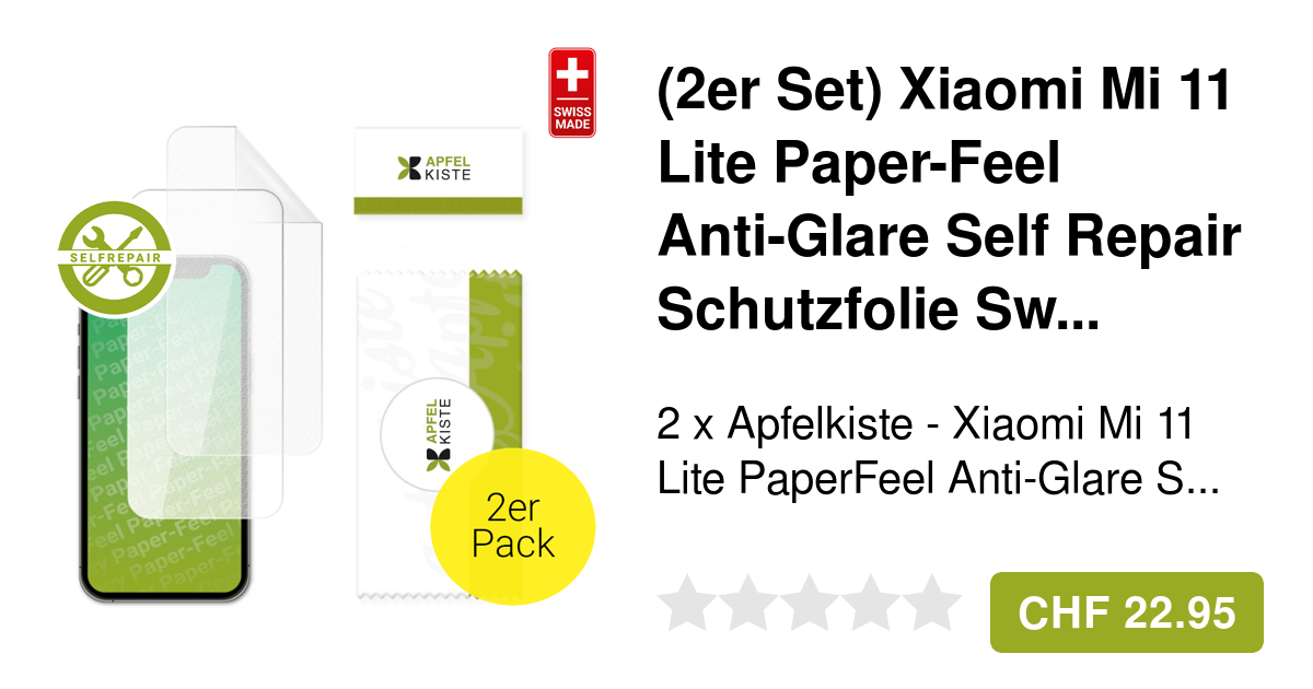 Apfelkiste Xiaomi Mi 11 Lite Paper-Feel Anti-Glare Self Repair Folie