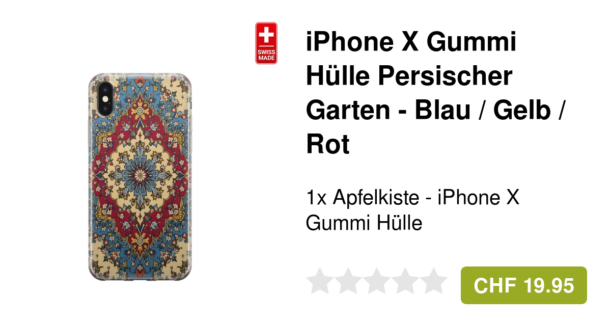 Apfelkiste iPhone X Gummi Hülle Persischer Garten - Blau / Gelb / Rot Apfelkiste iPhone X Gummi Hülle Persischer Garten - Blau / Gelb / Rot