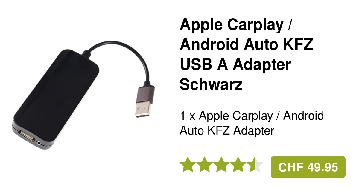 Apple Carplay / Android Auto KFZ USB A Adapter