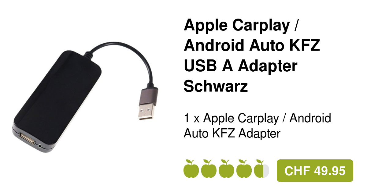 Apple Carplay / Android Auto KFZ USB A Adapter