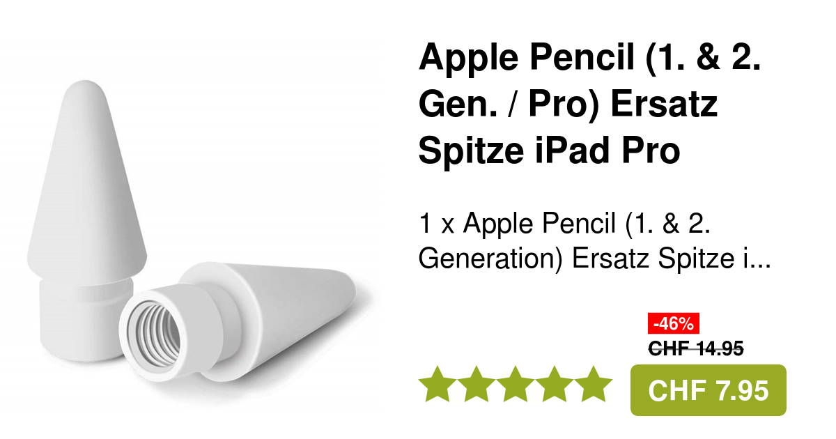 Apple Pencil Ersatz Spitze iPad Pro Touch Pen Weiss