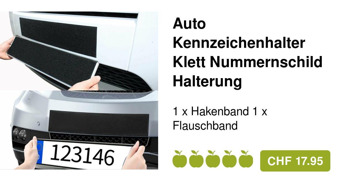 Rahmenlose Auto KFZ Kennzeichen Nummernschild Halterung