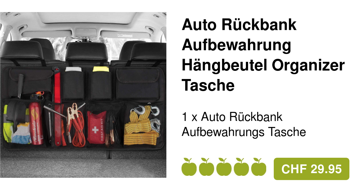 Auto Kofferraum-Organizer für Rückwand, Schwarz / Grau