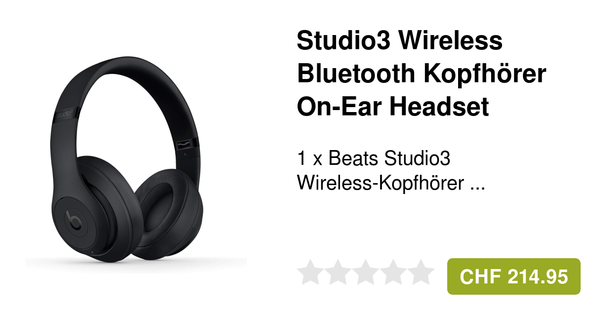 Beats Studio3 Bluetooth Kopfhörer Headset - Schwarz