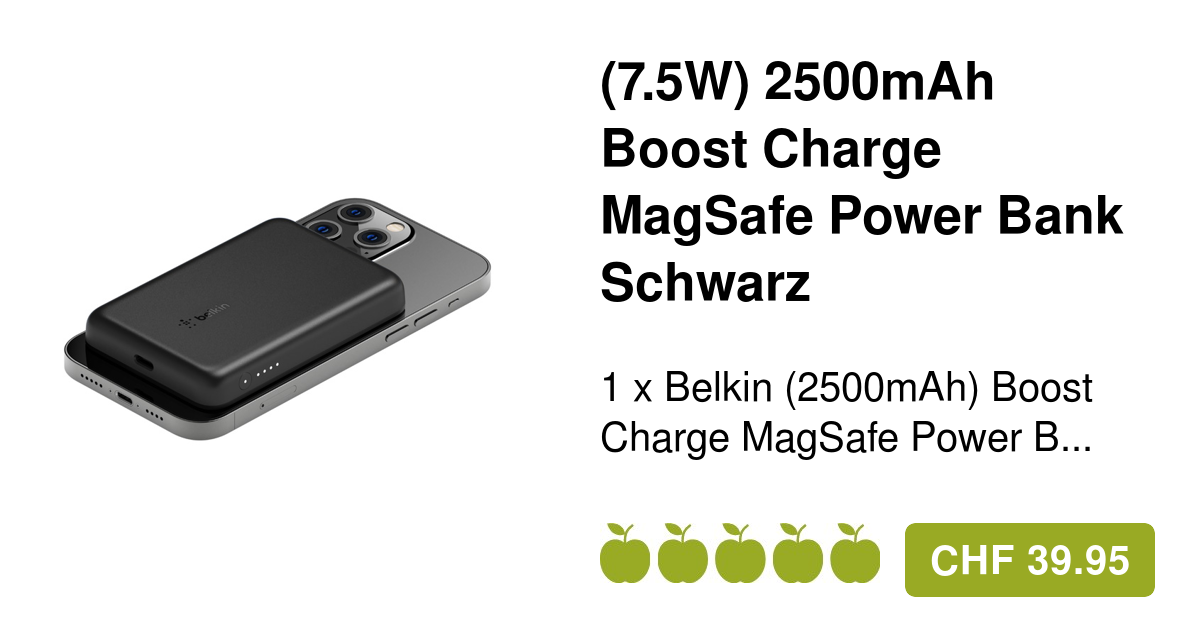 Belkin 2500mAh Boost Charge MagSafe Power Bank Schwarz