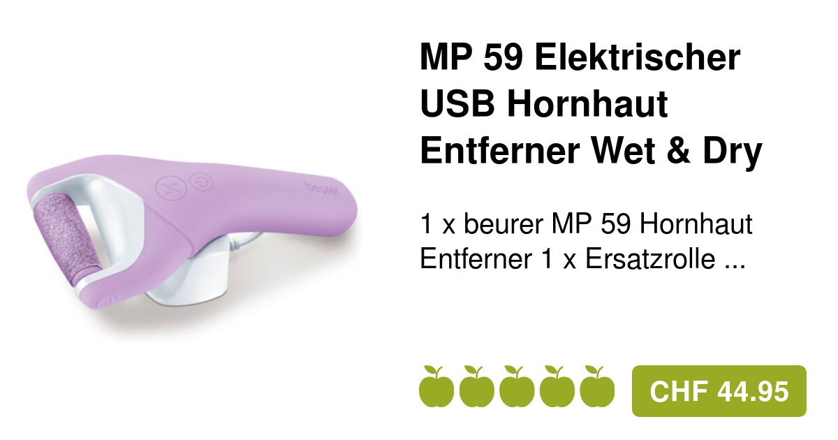 beurer MP Hornhaut Dry Wet 59 Elektrischer Entferner 