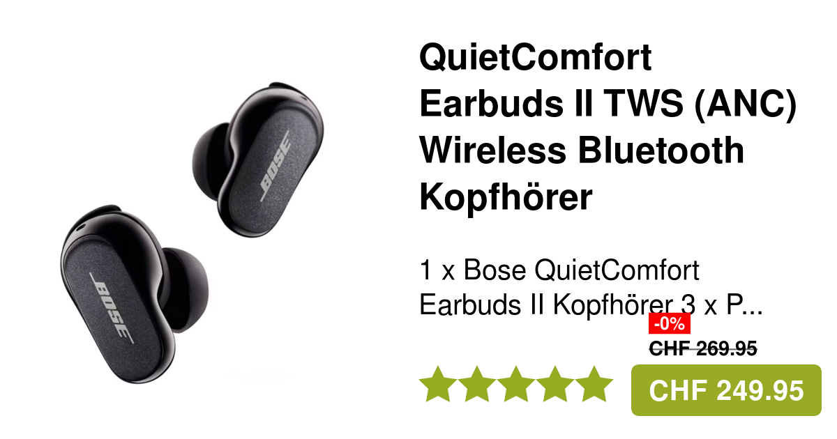 Bose - QuietComfort Earbuds II Kopfhörer - Schwarz