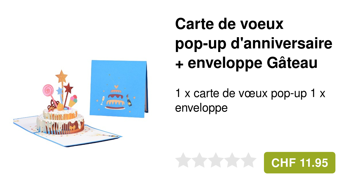 WBdesignz Carte D'anniversaire Avec Enveloppe