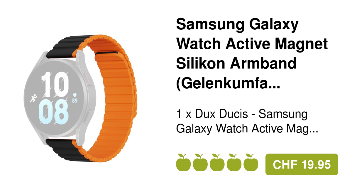 Samsung Galaxy Watch Active Armband Original Dux Ducis Samsung Galaxy Watch Active Silikon Armband Schwarz/Orange
